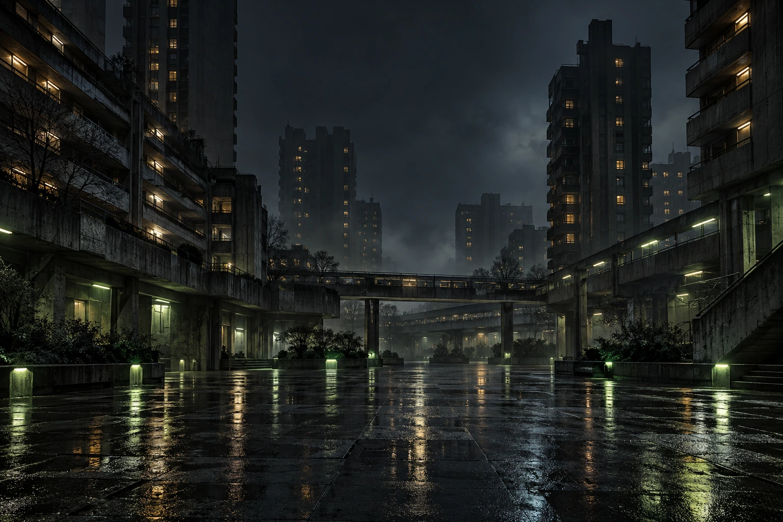 The estate after dark, before Jetzumi's arrival
